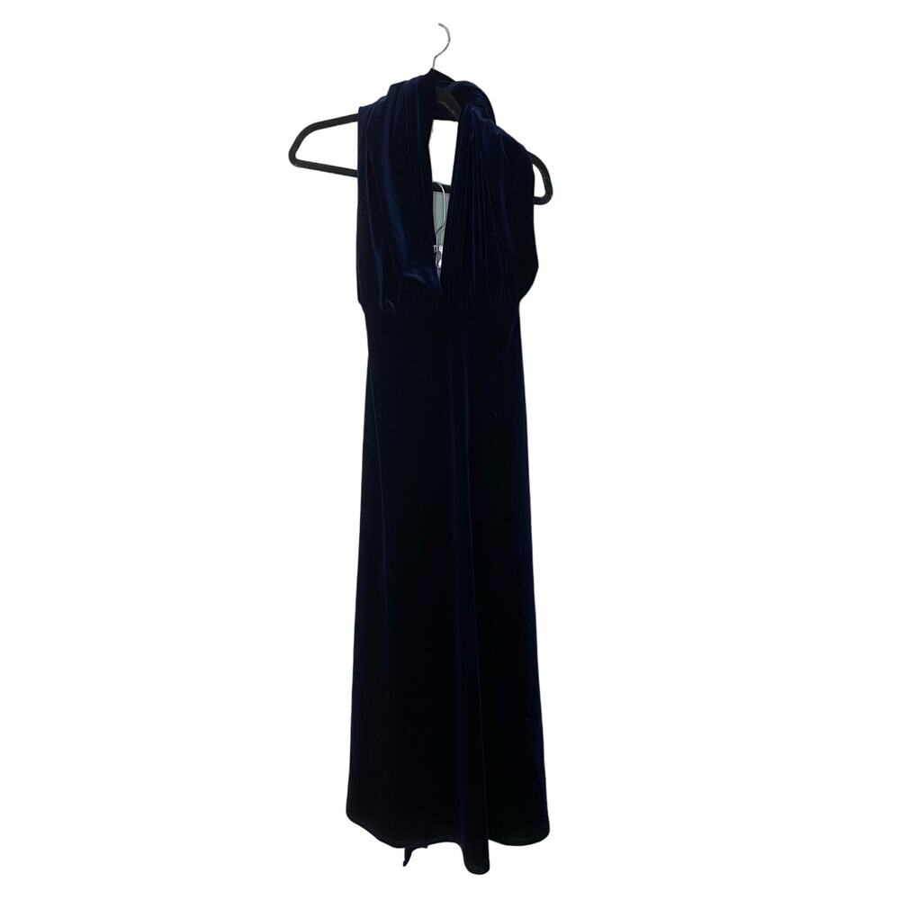 Revelry Women's Dress Micah Convertible Maxi Navy‎ Blue Velvet XS Bridesmaid